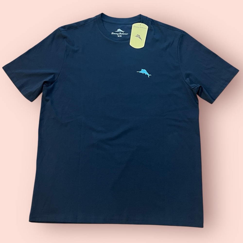 Tommy Bahama Mens Navy Blue Tee (Practice Your Swing)